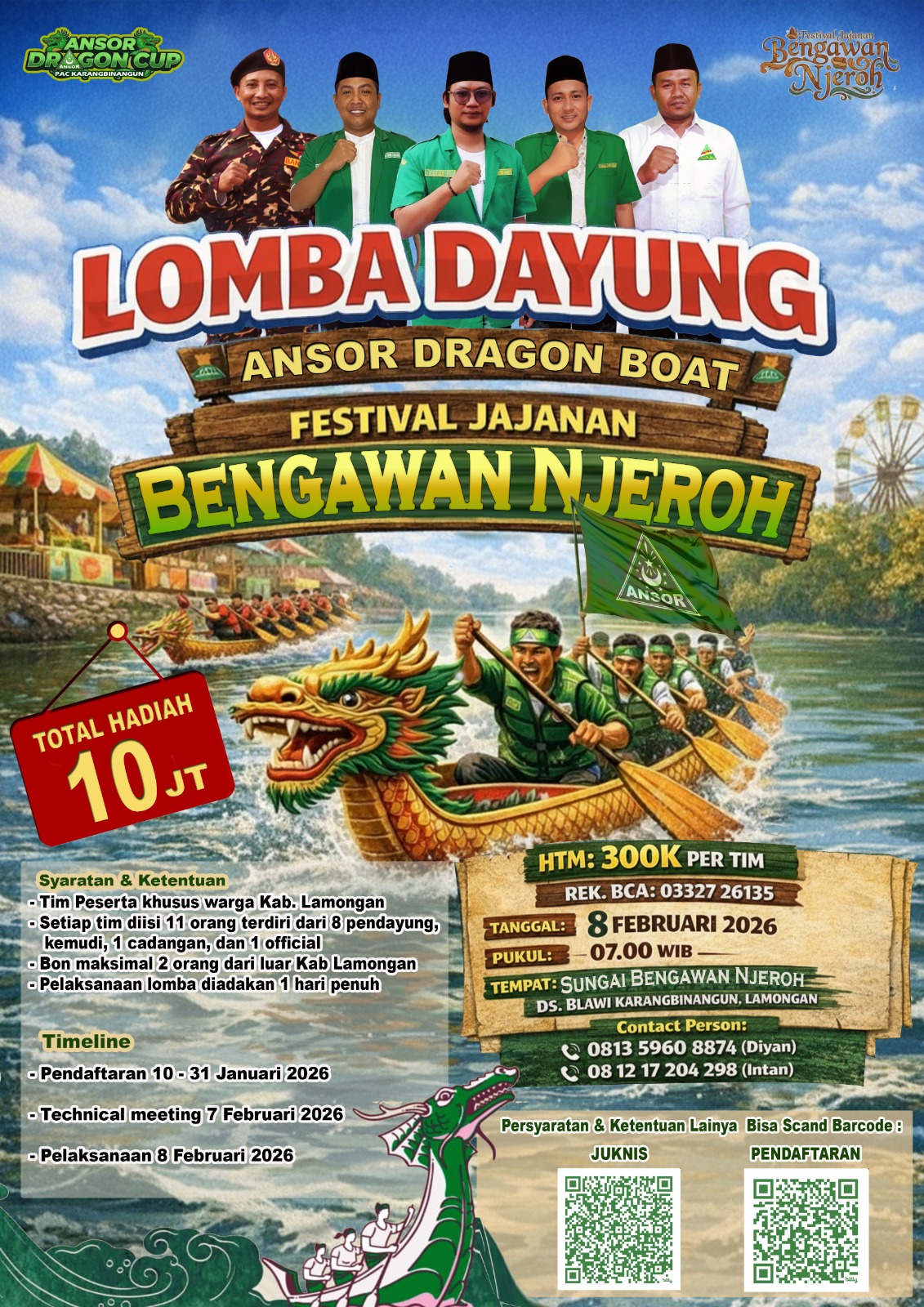 PAC GP Ansor Karangbinangun Inisiasi Ansor Dragon Boat Cup untuk Angkat Potensi Bengawan Jero