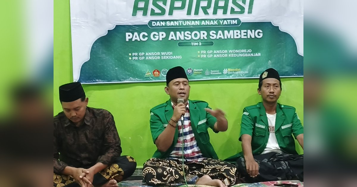 Perkuat Konsolidasi, Ansor Sambeng Gelar Jaring Aspirasi,  santunan anak yatim dan Buka Bersama